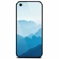 Husa din sticla securizata pentru Apple iPhone 5 Blue Mountain Crests 