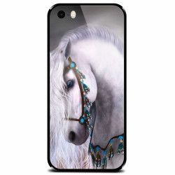Husa din sticla securizata pentru Apple iPhone 5 White Horse 