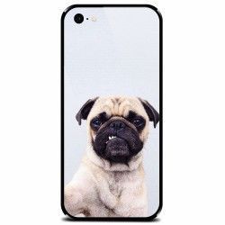 Husa din sticla securizata pentru Apple iPhone 6 Simple Pug Selfie 