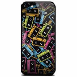 Husa din sticla securizata pentru Apple iPhone 8 Audio Cassette Color Vector 