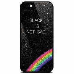 Husa din sticla securizata pentru Apple iPhone 8 Black Is Not Sad 