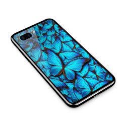 Husa din sticla securizata pentru Apple iPhone 8 Plus Blue Butterfly 101 