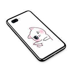 Husa din sticla securizata pentru Apple iPhone 8 Plus Cute Kitty 
