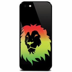Husa din sticla securizata pentru Apple iPhone 8 Rasta Color Lion 