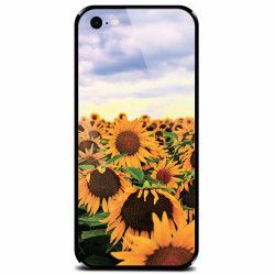 Husa din sticla securizata pentru Apple iPhone 8 Sunflowers 