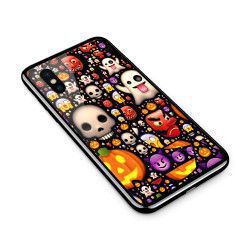 Husa din sticla securizata pentru Apple iPhone XS Emoji Mess 