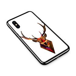Husa din sticla securizata pentru Apple iPhone XS Max Geometric Tibetan Antelope 