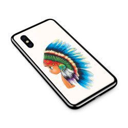 Husa din sticla securizata pentru Apple iPhone XS Max Indian Boy 