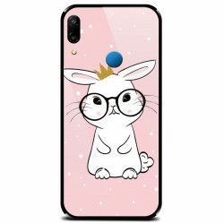 Husa din sticla securizata pentru Huawei P20 Lite Cute Rabbit 