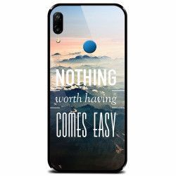 Husa din sticla securizata pentru Huawei P20 Lite Nothing Worth Having Comes Easy 