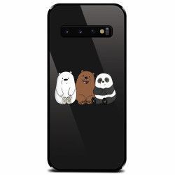 Husa din sticla securizata pentru Samsung Galaxy S10 Bears 