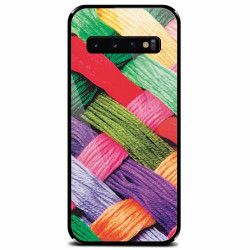 Husa din sticla securizata pentru Samsung Galaxy S10 Colorful Woolen Art 