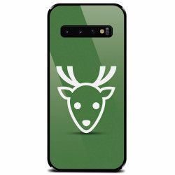 Husa din sticla securizata pentru Samsung Galaxy S10 Minimal Reindeer Illustration Green 