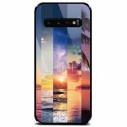 Husa din sticla securizata pentru Samsung Galaxy S10 Plus Aloha Summer Stripes 