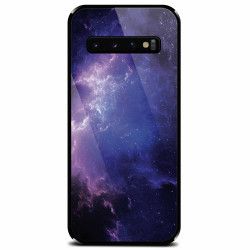 Husa din sticla securizata pentru Samsung Galaxy S10 Plus Purple Space Nebula 