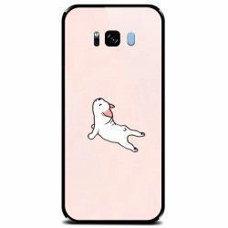 Husa din sticla securizata pentru Samsung Galaxy S8 Plus Cute Dog Streching 