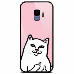 Husa din sticla securizata pentru Samsung Galaxy S9 White Cat 