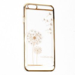 Husa Flower Rhinestone Plastic Electroplating Cu Cristale Apple iPhone 5 /5S /SE Auriu 