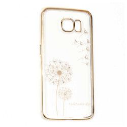 Husa Flower Rhinestone Plastic Electroplating Cu Cristale Samsung Galaxy S7 Gold 