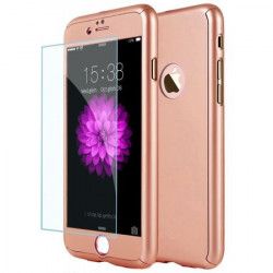 Husa Full Cover 360° fata + spate + folie sticla pentru iPhone 6 / 6S Rose Gold 