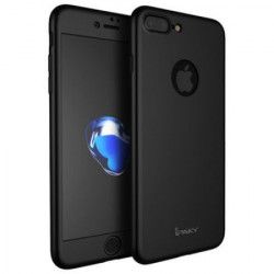 Husa FullBody MyStyle IPAKY Originala Black Apple iPhone 7 Plus acoperire completa 360 grade cu folie de protectie gratis