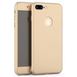 Husa pentru Apple iPhone 8 Plus MyStyle Gold acoperire completa 360 grade cu folie de sticla 