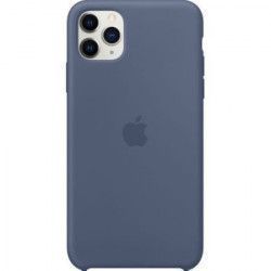 Husa protectie spate Bibilel cu logo Apple pentru iPhone 11 Pro Max silicon Albastru BBL1149