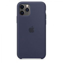 Husa protectie spate Bibilel cu logo Apple pentru iPhone 11 Pro Max silicon Bleumarin BBL1148