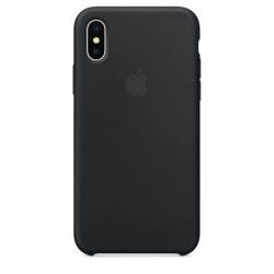Husa protectie spate Bibilel cu logo Apple pentru iPhone XS Max silicon Negru BBL1007