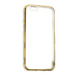 Husa Rhinestone Silicon Electroplating Cu Cristale Apple iPhone 6 / 6S Gold 