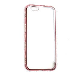 Husa Rhinestone Silicon Electroplating Cu Cristale Apple iPhone 6 / 6S Rose Gold 