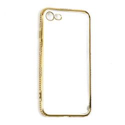 Husa Rhinestone Silicon Electroplating Cu Cristale Apple iPhone 7/8 Auriu 
