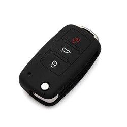 Husa Silicon Carcasa Cheie Vw Skoda 3 Butoane Culoare Neagra 