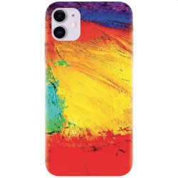 Husa silicon pentru Apple iPhone 11 Colorful Dry Paint Strokes Texture 