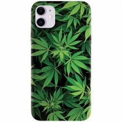 Husa silicon pentru Apple iPhone 11 Green Leaf Pattern 