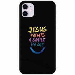 Husa silicon pentru Apple iPhone 11 Jesus Paints A Smile In Me 