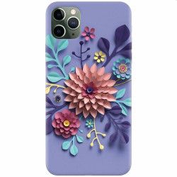 Husa silicon pentru Apple iPhone 11 Pro Max Flower Artwork 