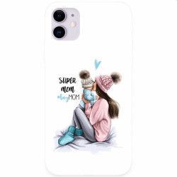 Husa silicon pentru Apple iPhone 11 Super Mom With Boy 