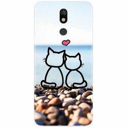 Husa silicon pentru LG K40 In Love Cats 