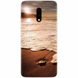 Husa silicon pentru OnePlus 7 Sunset Foamy Beach Wave 