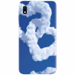 Husa silicon pentru Samsung Galaxy A10 Heart Shaped Clouds Blue Sky 
