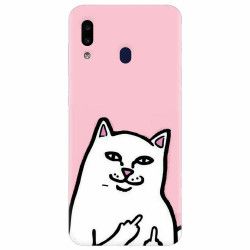 Husa silicon pentru Samsung Galaxy A40 White Cat 