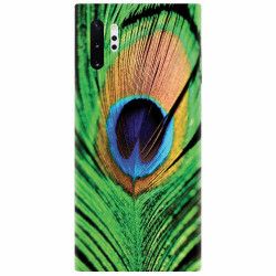 Husa silicon pentru Samsung Galaxy Note 10 Plus Peacock Feather Green Blue 