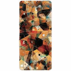 Husa silicon pentru Sony Xperia L3 Abstract Triangles Connected Lines 