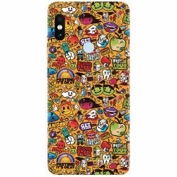 Husa silicon pentru Xiaomi Mi 8 Colorful Sticker Illustrations 