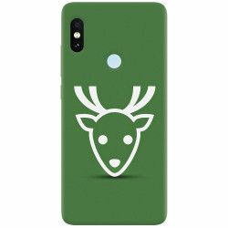 Husa silicon pentru Xiaomi Mi 8 Minimal Reindeer Illustration Green 