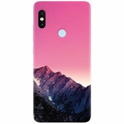 Husa silicon pentru Xiaomi Mi 8 Mountain Peak Pink Gradient Effect 