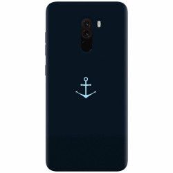 Husa silicon pentru Xiaomi Pocophone F1 Blue Navy Anchor Illustration Flat 
