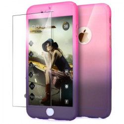 Husa telefon Apple iPhone 7 protectie 360 Ultrasubtire Semitransparenta Degradee + Folie Sticla 