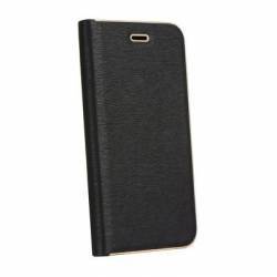 Husa BOOK V-CASE pentru iPhone 6 si iPhone 6S. Rama metalica. Piele. Negru 